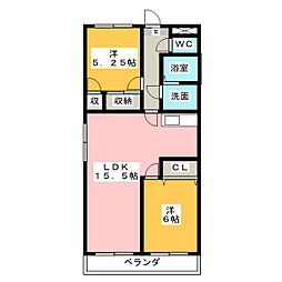 U・PATIO 2LDKの間取図画像
