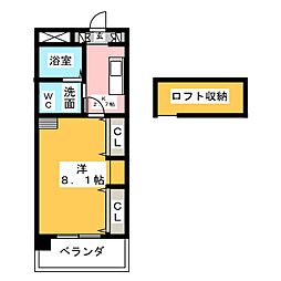 プロミネント弥富2 1Kの間取図画像