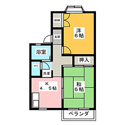 レ・ブラン・カミーリアA 2Kの間取図画像