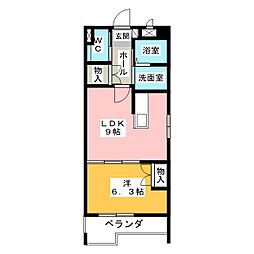 レジデンス伊藤 1LDKの間取図画像