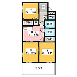 エトワール・K 3DKの間取図画像