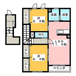 ガーデンハイムマーサ 2LDKの間取図画像