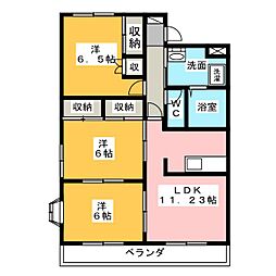ヴァン・ヴェール五明A 3LDKの間取図画像