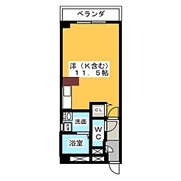 キャロットTH ワンルームの間取図画像