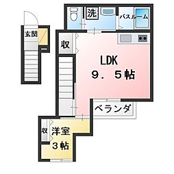 ADAN弥富駅前 1LDKの間取図画像