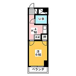 大嶽弥富マンション 1Kの間取図画像