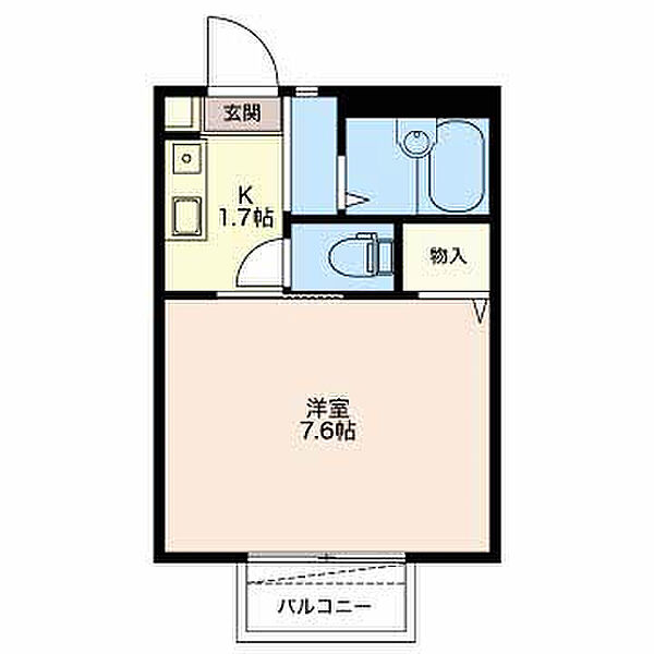 エクセル栄泉 206｜静岡県静岡市葵区駒形通３丁目(賃貸アパート1K・2階・22.24㎡)の写真 その2