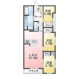 グランスタジオ安西 3LDKの間取図画像