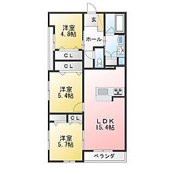 グランスタジオ安西 3LDKの間取図画像