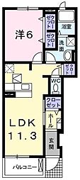 プリムローズ 1LDKの間取図画像