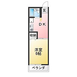 セジュール高松 1DKの間取図画像