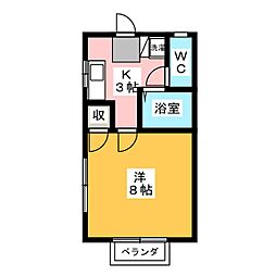 コートヤード大岩 1Kの間取図画像
