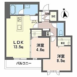 Crestieq長谷通り 2LDKの間取図画像