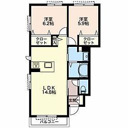 PALACION・2 2LDKの間取図画像