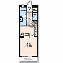 ファミール若松町 ワンルームの間取図画像
