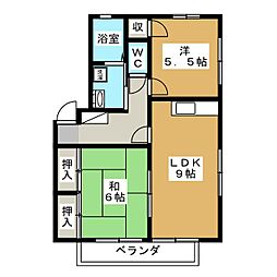ラフィネ2 2DKの間取図画像