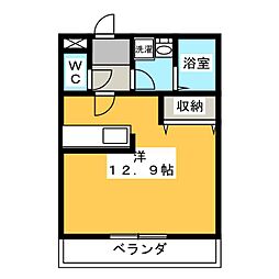 ティエラエス ワンルームの間取図画像