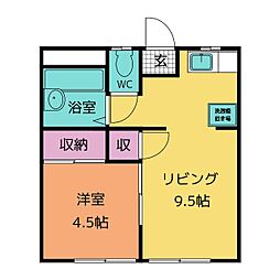 セピアコートA 1LDKの間取図画像