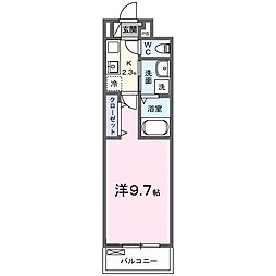 ヒカルサ静岡田町 1Kの間取図画像