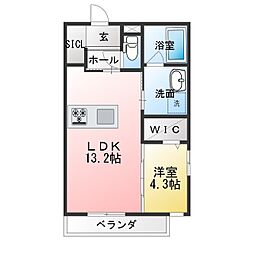 L'ALLUR I 1LDKの間取図画像