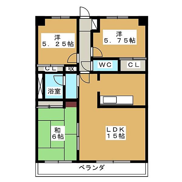 ソシア竜南 ｜静岡県静岡市葵区竜南１丁目(賃貸マンション3LDK・2階・69.79㎡)の写真 その2