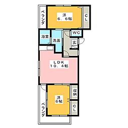 アヴェーレ21 2LDKの間取図画像