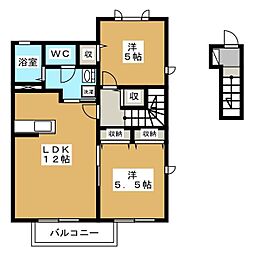センチュリー1 2LDKの間取図画像