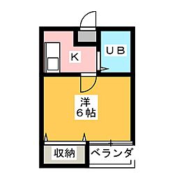 タイディーハウス 1Kの間取図画像