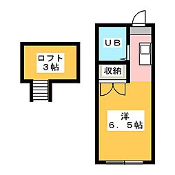 メゾン東静岡 ワンルームの間取図画像