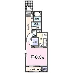 マウントハイツ 1Kの間取図画像