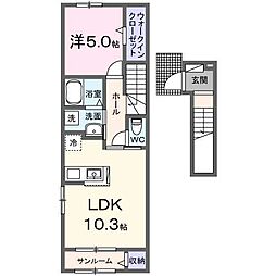 マウントハイツ 1LDKの間取図画像