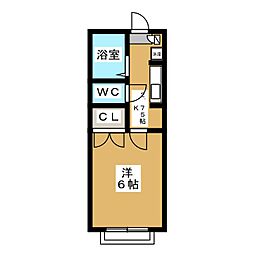 エステートピア城北 1Kの間取図画像