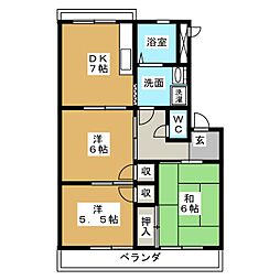 グリーンシャトー 3DKの間取図画像