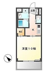サザンクロスA 1Kの間取図画像