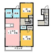 セレーヌ  ｜ 静岡県静岡市葵区瀬名３丁目（賃貸アパート2LDK・2階・60.44㎡） その2