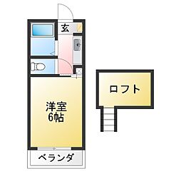 チェルシーみかど台 1Kの間取図画像