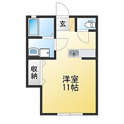 コーポ山崎 ワンルームの間取図画像