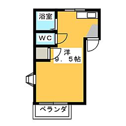 チェリーブロッサム ワンルームの間取図画像
