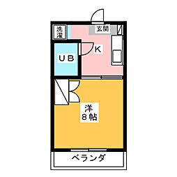 アートヒル2 1Kの間取図画像