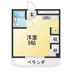 マロンハイツ ワンルームの間取図画像