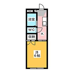 サマックスプレミール 1Kの間取図画像