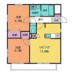 メゾンマイコム 2LDKの間取図画像