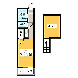 プラザサンタモニカ ワンルームの間取図画像