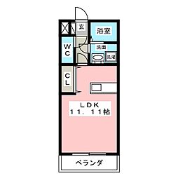アドヴァンス三保 ワンルームの間取図画像