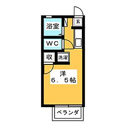 コーポY.S ワンルームの間取図画像