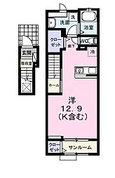 フェニックス II ワンルームの間取図画像