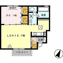 イルヴェント 1LDKの間取図画像