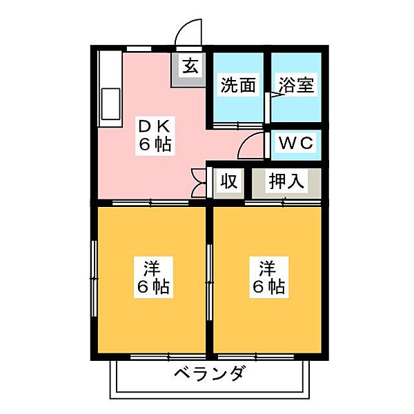 ソシエ1 ｜静岡県静岡市駿河区丸子新田(賃貸アパート2DK・1階・38.88㎡)の写真 その2