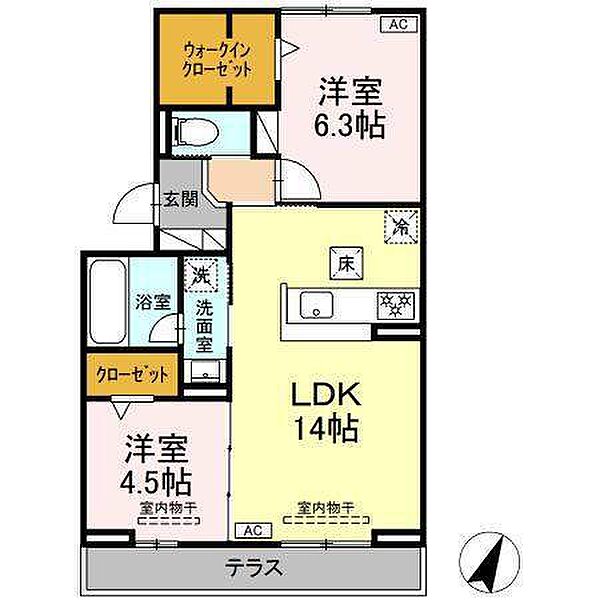 セレーノ 306｜静岡県静岡市駿河区高松(賃貸アパート2LDK・3階・58.07㎡)の写真 その2