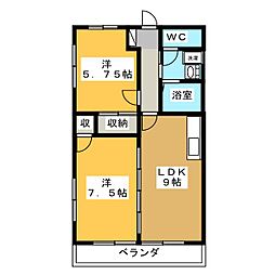 アストロ 2LDKの間取図画像